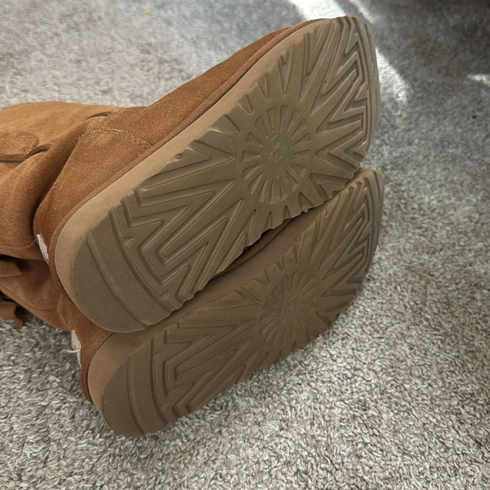 UGG‎ Women’s Allegra ll Tall Suede Chestnut Boots Size 9 Sheepskin Shearling